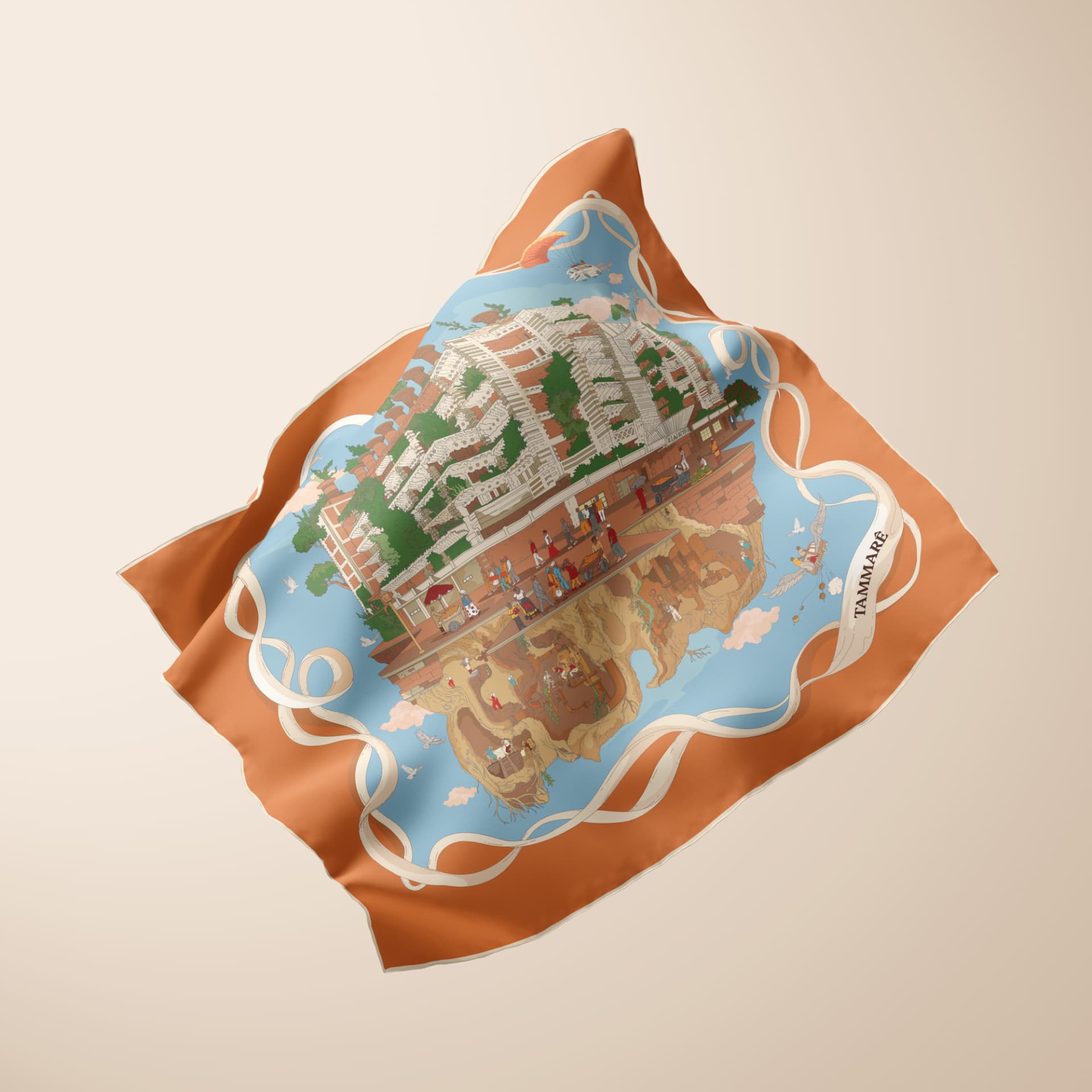 PaEastgate silk scarf — full flat artwork